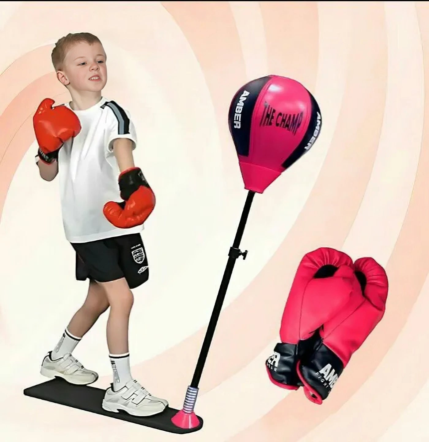 The Champ Kids Boxing Punch Stand Set with Punching Ball Bounce Back Punching Ball,