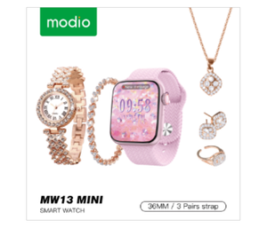 Medio MW13 Mini Smart Watch 5 In 1 Diamond Jeweler