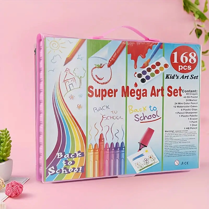 Deluxe Art Set 145 Pieces Drawing Painting Set for kids (Pink Unicorn Horse)