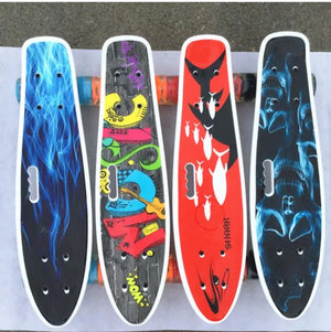 Mini Skateboard 22inch Plastic PP Skate Board for Teens Kids Age 4 up Teenager